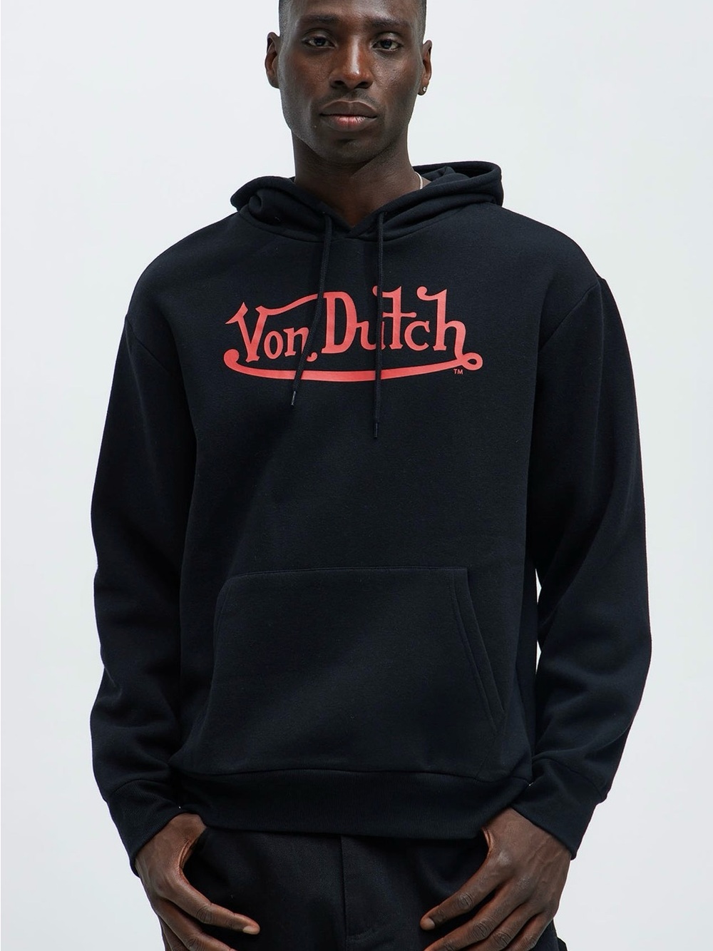 Von Dutch Black Hoodie with Red Logo